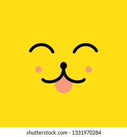 happiness face in the style of kawaii vector illustration