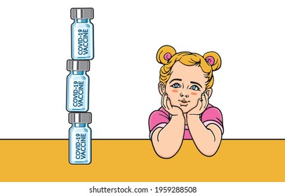 Happiness in the family of parents and little children during coronavirus pandemic concept. Illustration, shape, line, art, graphic retro style in vector isolated on background.