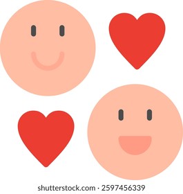 Happiness Flat Illustration Vector Design