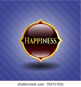 Happiness golden emblem