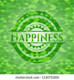 Happiness green mosaic emblem