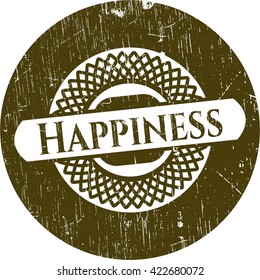 Happiness grunge stamp