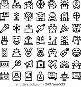 Happiness Happy Fun Excited Pleased Icon Set. Perfect for user interface, new application
