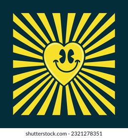 Happiness heart smiling emoji, vector illustration design editable and resizable 
