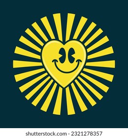 Happiness heart smiling emoji, vector illustration design editable and resizable 
