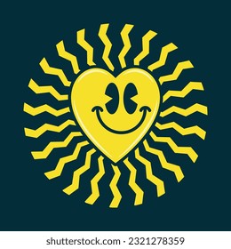 Happiness heart smiling emoji, vector illustration design editable and resizable 
