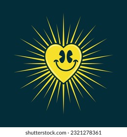 Happiness heart smiling emoji, vector illustration design editable and resizable 
