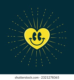 Happiness heart smiling emoji, vector illustration design editable and resizable 
