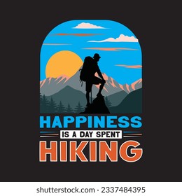 Happiness Hiking T shirt design graphic