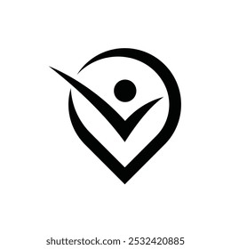 Happiness as a human being with the location of the map logo design