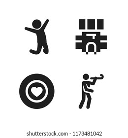 happiness icon. 4 happiness vector icons set. backpack, favorite and party icons for web and design about happiness theme