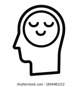 Happiness icon isolated on white background - Vector editable illustration of mental health related concept flat style EPS10