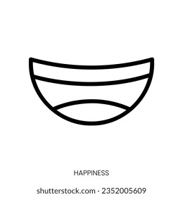 happiness icon. Line Art Style Design Isolated On White Background