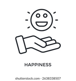 Happiness Icon Outline Style. Vector Illustration For Graphic Design