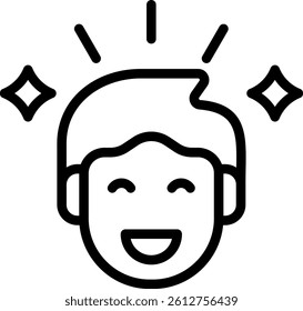 Happiness Icon Outline Vector Illustration
