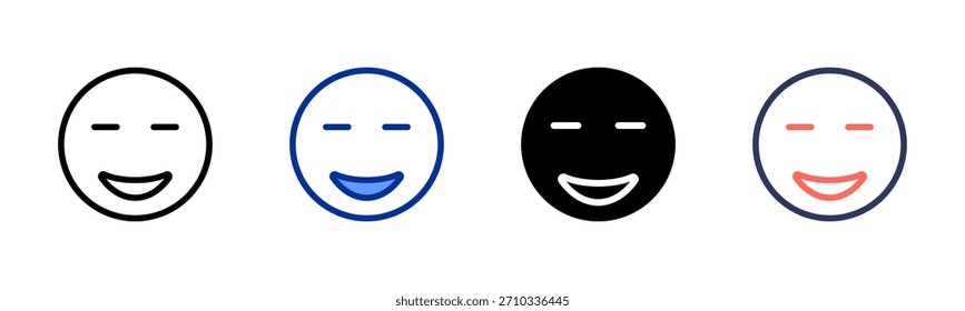 Happiness icon set multiple style collection