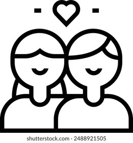 happiness icon. Thin linear style design isolated on white background