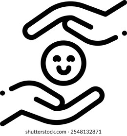 Glückssymbol. Design mit dünnen linearen Stilen einzeln auf weißem Hintergrund