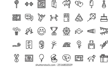 Happiness icons High-Quality Vector Icons Collection with Editable Stroke. Ideal for Professional and Creative Projects.