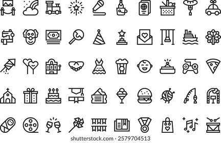 Happiness icons High-Quality Vector Icons Collection with Editable Stroke. Ideal for Professional and Creative Projects