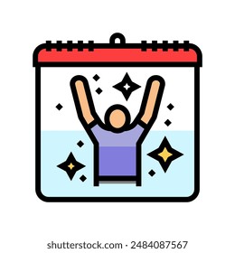 happiness international day  color icon vector. happiness international day  sign. isolated symbol illustration