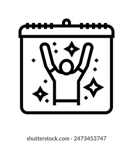 happiness international day  line icon vector. happiness international day  sign. isolated contour symbol black illustration