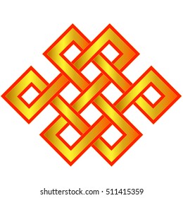 Happiness knot. Vector isolated sketch on white background. 