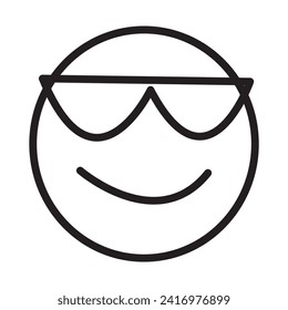 happiness line icon. Happy Emoji Faces Vector Icon for Apps and Websites, eps10 