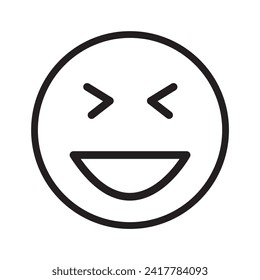 happiness line icon. Happy Emoji Faces Vector Icon for Apps and Websites,eps10