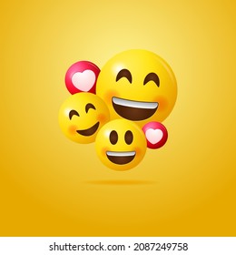 Ilustración del diseño del vector del emoticono de la felicidad 