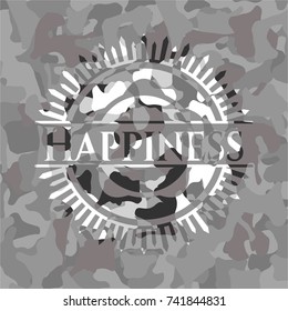 Happiness on grey camo pattern