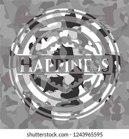 Happiness on grey camouflage pattern