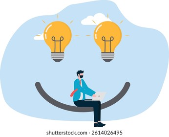 Happiness and positive thinking, optimism or motivation to live a happy life concept.


