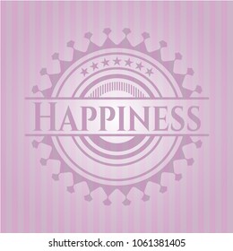 Happiness realistic pink emblem