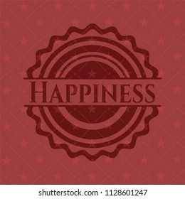 Happiness realistic red emblem