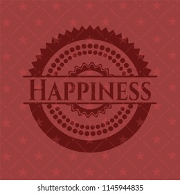 Happiness red emblem. Retro