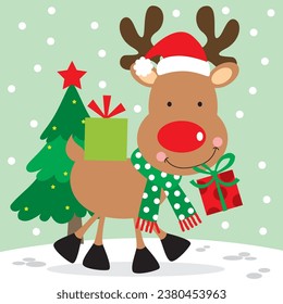 Happiness Reindeer cartoon vector image