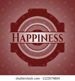 Happiness retro red emblem