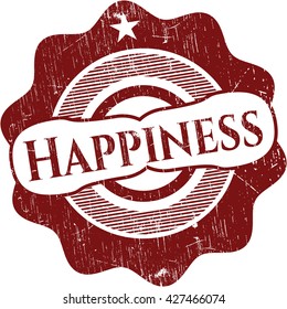 Happiness rubber grunge texture seal