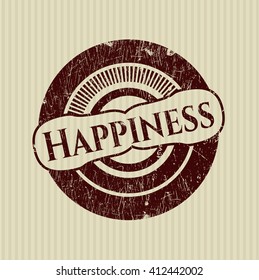 Happiness rubber grunge texture stamp