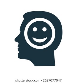 Happiness and satisfaction conceptual icon representing positive thinking