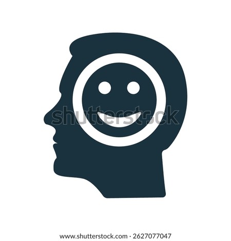 Happiness and satisfaction conceptual icon representing positive thinking