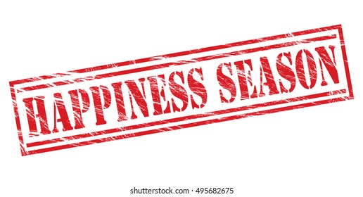 happiness season red vector stamp on white background