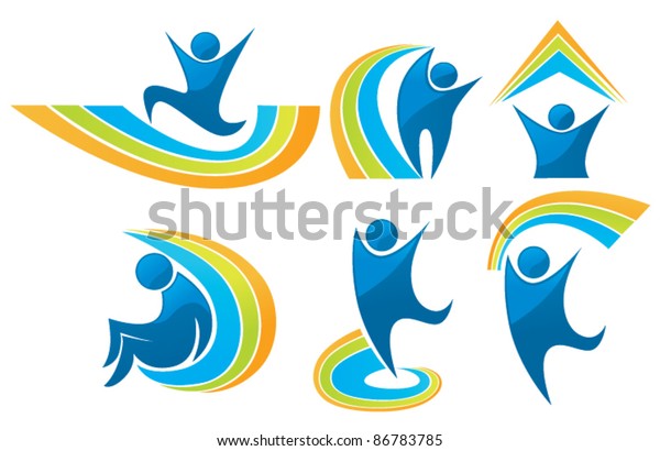 Happiness Success Vector Collection Icon Symbols Stock Vector (Royalty ...