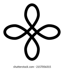 Happiness symbol talisman amulet celtic knot vector symbol of attracting good luck and wealth money, love, health, happiness and kindness - Illustration