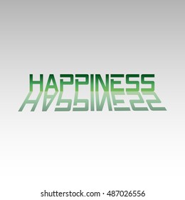 Happiness tag with a mirror shadow