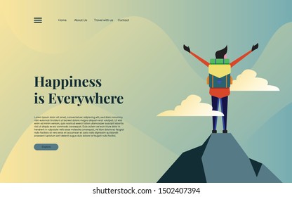 happiness at the top of life