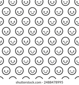 Happiness Unleashed Smile Face Cartoon Pattern. This seamless design is ideal for use in digital and print media, including textiles, wallpapers, and stationery