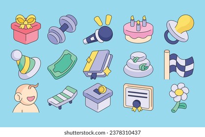 Happiness vector illustrations - vector illustrations. Happiness icons concept isolated. flat drawing