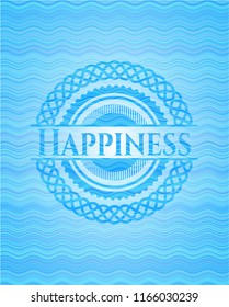 Happiness water concept style emblem.